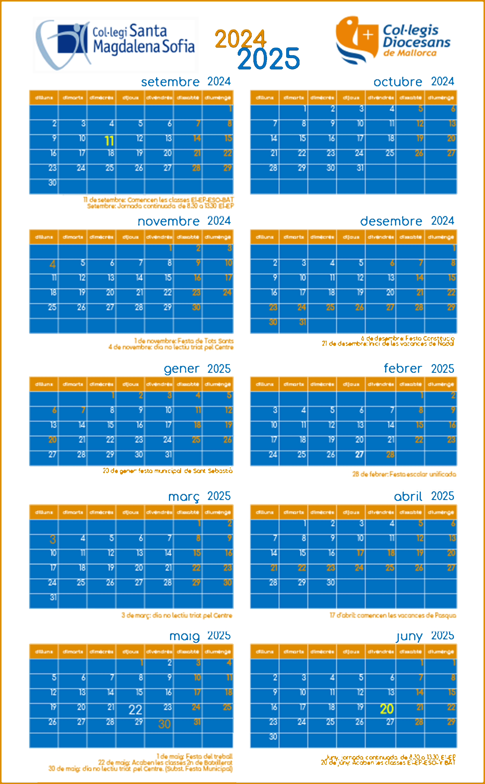 Calendari curs 24 25